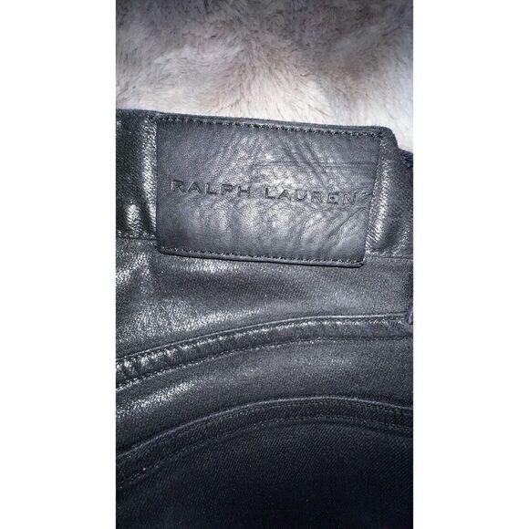Ralph Lauren 109 Black Label Womens Sz 26 Black Coated Stretch Skinny Jeans - Picture 6 of 16